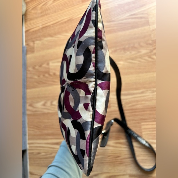 Coach Signature Madison Sateen Crossbody Bag, Grey/White/Black/Purple Color - Picture 6 of 9